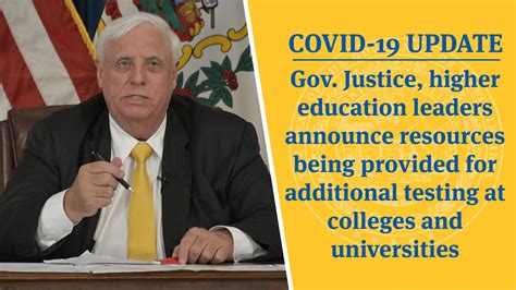 Covid Update Gov Justice Higher Education Leaders Announce