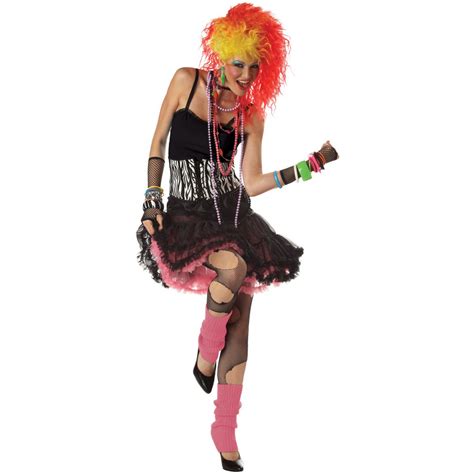 C167 1980s Party Girl Cyndi Lauper Disco Diva Fancy Dress Adult