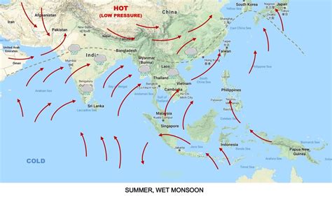 Map Of Monsoon Asia Countries