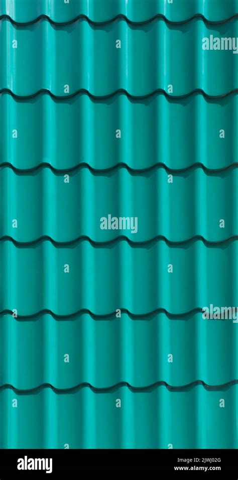 Green Metal Roofing Shingles Texture Green Metal Roof Tile Background
