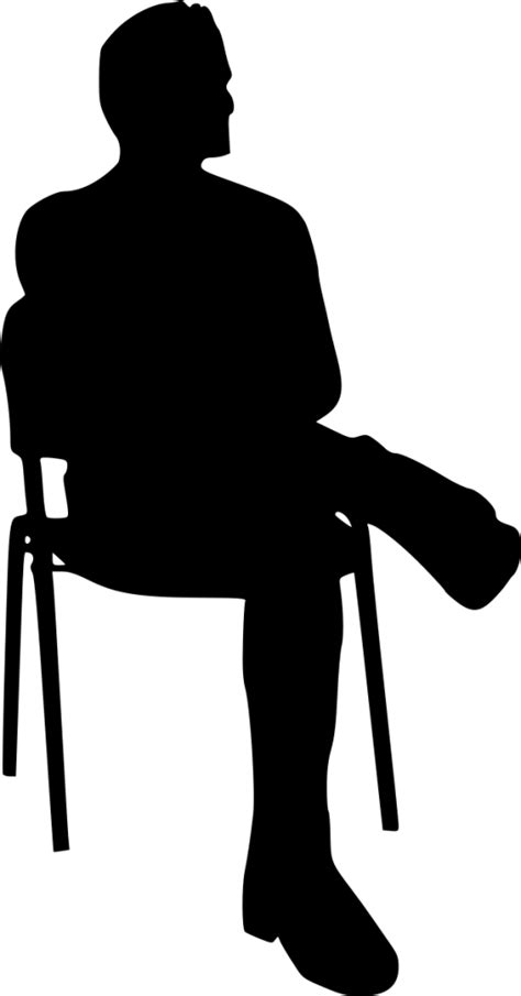 15 Sitting In Chair Silhouette Png Transparent