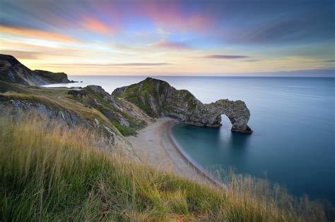 Download Sea Limestone Cliff Shore England Dorset Nature Durdle Door 4k