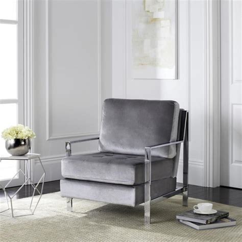 Contemporary Light Gray Accent Chairs Picture 