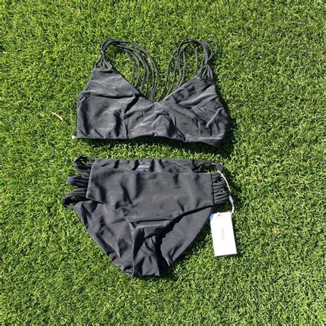 Mikoh Swim Mikoh Straps Bikini Set Black Xl Poshmark