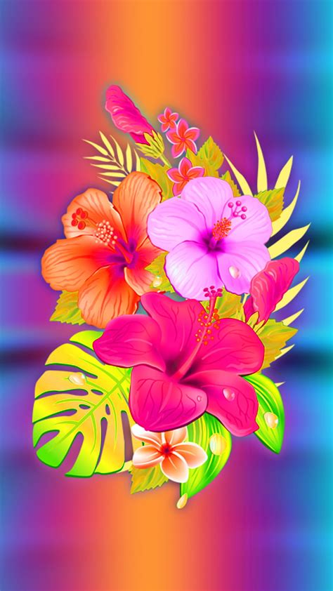 Tropical Flowers Desktop Wallpaper