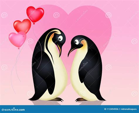 Penguins In Love Stock Illustration Illustration Of Funny 112494936