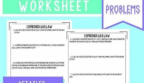 Combined Gas Law Worksheet Answer Key - worksheet
