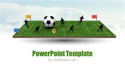 3d Soccer Pitch Powerpoint Template Slidesbase