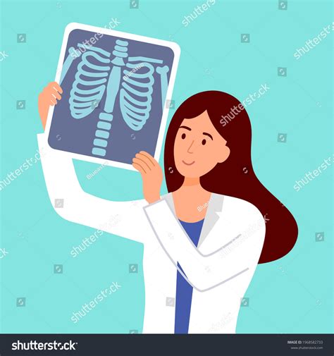 lady doctor watching chest xray film stock vector royalty free 1968582733 shutterstock
