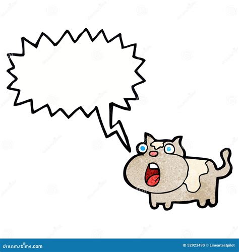 Cartoon Shocked Cat With Speech Bubble Stock Illustration