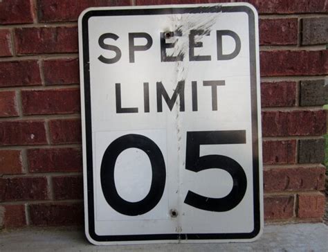 Speed Limit Sign 5 Miles Per Hour Heavy Aluminum By Adoannies