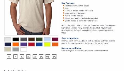 gildan 50/50 t shirt size chart
