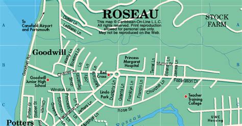 Mapas De Roseau Dominica Mapasblog