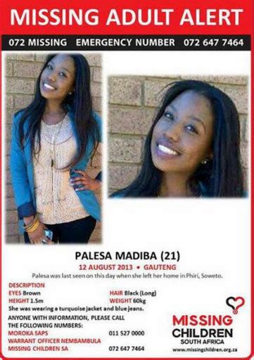 The case against the man accused of killing university of johannesburg student palesa madiba was on monday transferred to the high court in johannesburg, the npa said. Buried body could be missing UJ student Palesa Madiba