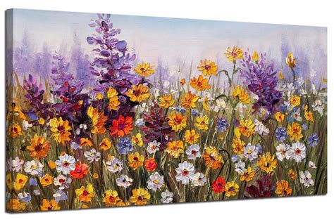 Ardemy Canvas Wall Art Daisy Colorful Bloosom Flowers Artwork Painting