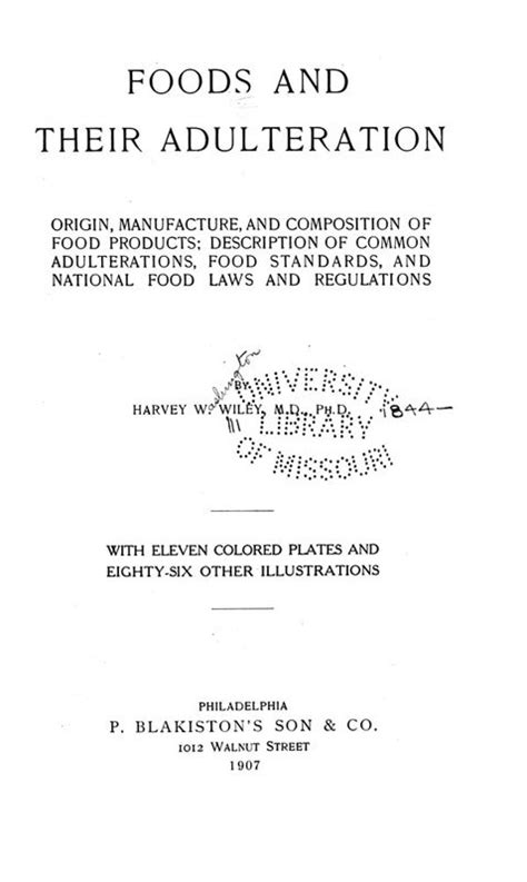 Foods And Their Adulteration Origin Manufacture And Composition Of Food Products