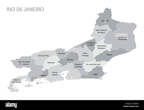 Rio De Janeiro State Regions Map Stock Vector Image And Art Alamy