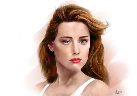 Artstation Amber Heard Digital Portrait Painting