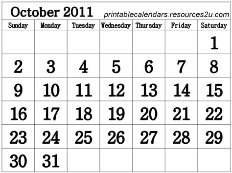 October Calendar Printable 2015 New Calendar Template Site