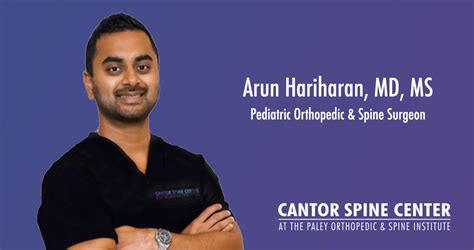 Arun Hariharan Md At Cantor Spine Center