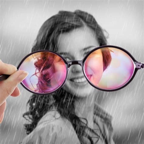 dreamy photo effect look through rose colored glasses