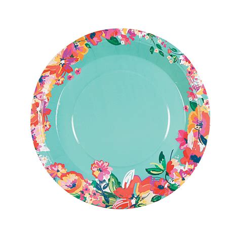 Bright Floral Dinner Plates 8pc Party Supplies 8 Pieces Walmart
