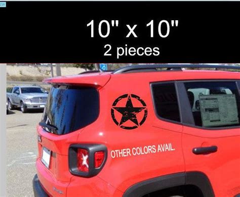 Jeep Renegade Distressed Star Decal Jeep Renegade Decal Etsy Jeep