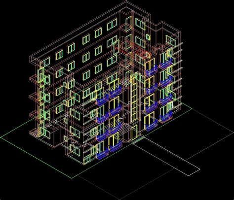 Apartment Building 3d Dwg Model For Autocad • Designs Cad