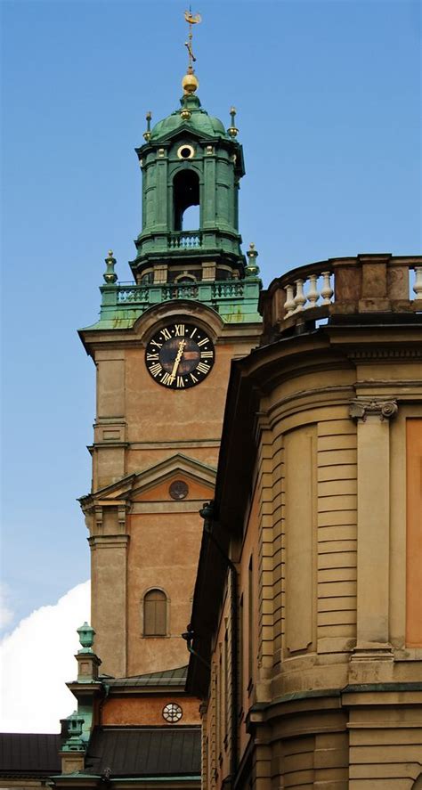 Clock Tower At Gamla Stan Stockholm Sweden
