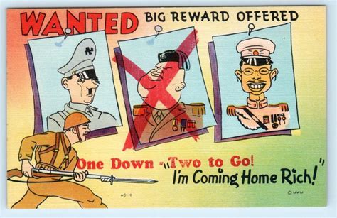 WWII Propaganda Comic Anti HITLER MUSSOLINI TOJO One Down 1940s