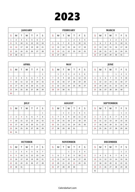 Downloadable 2023 Calendar Excel Mobila Bucatarie 2023
