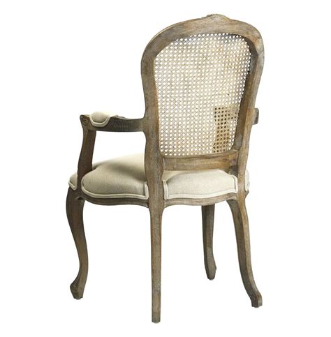 Some cane back dining chairs are too large for some spaces — a variety of smaller cane back dining chairs, measuring 15.75 inches across, are available at 1stdibs. Lyon French Country Cane Back Linen Dining Arm Chair | Kathy Kuo Home
