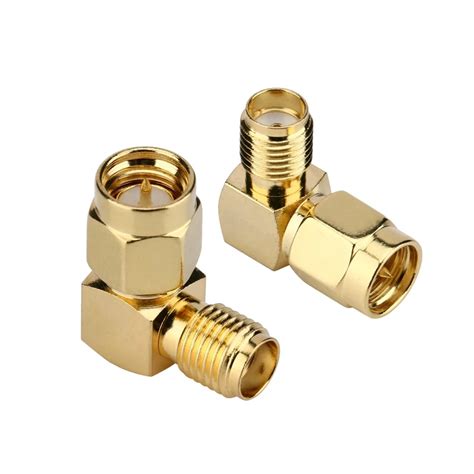 Jx 5pcs Sma To Sma Connector 90 Degree Right Angle Sma Male To Female
