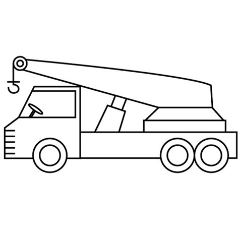 Crane truck coloring page from trucks category. Coloring vehicle・Truck crane