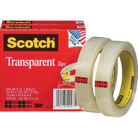 Scotch Transparent Glossy Office Tape Blue Cow Office Products