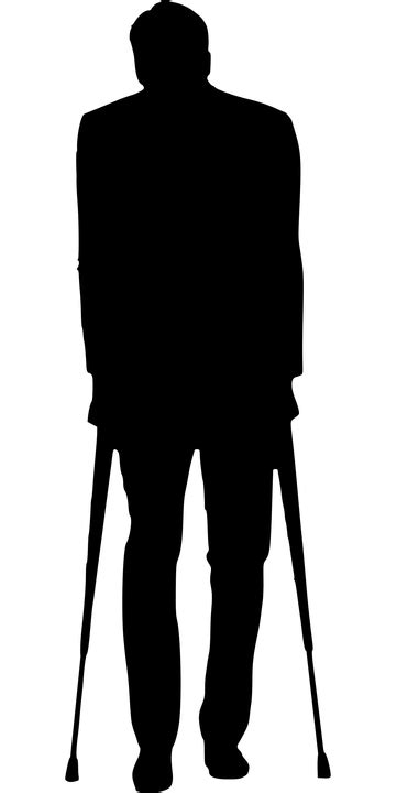 Download Silhouette Walking Crutches Royalty Free Vector Graphic