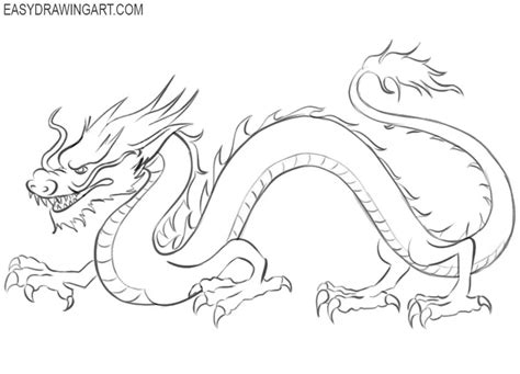 How To Draw A Chinese Dragon Easy Drawing Art