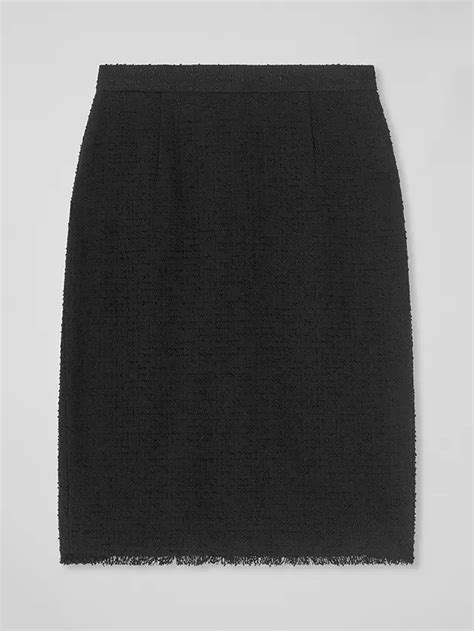 Lkbennett Lara Tweed Pencil Skirt Black At John Lewis And Partners