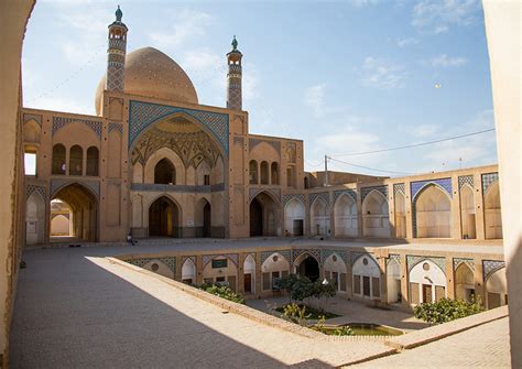 the 18th century agha bozorg mosque and its sunken courtyard isfahan province kashan iran a