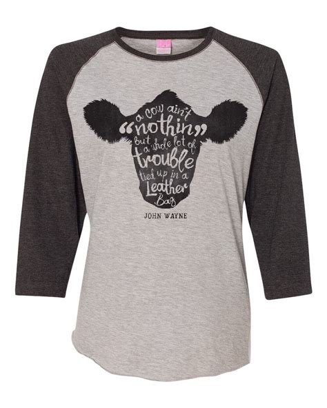 Cow Trouble Raglan Livestock Showgirls Clothes Shirts Cow Shirt