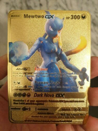 Mavin Best Gold Shadow Mewtwo Pokemon Card Gx Metal Custom Rare Mew Amiibo V Vmax