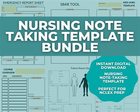 Nursing Note Taking Template Bundle Study Notes Report And Etsy Australia