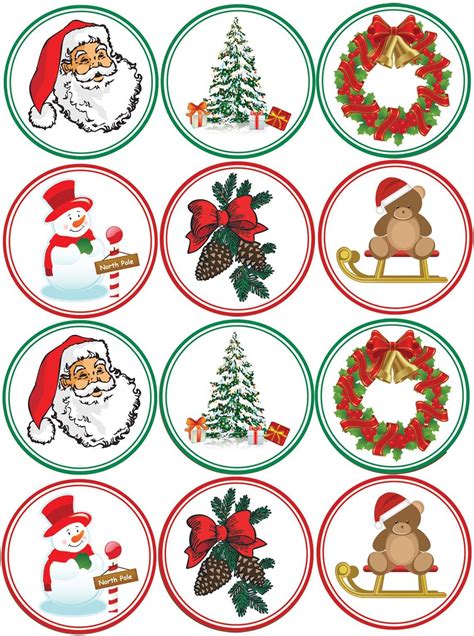 Photoshop Christmas Cupcake Toppers Christmas Labels Christmas Stickers