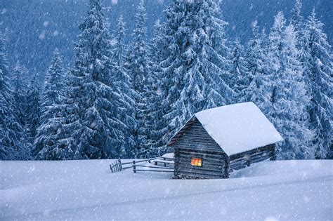 Snow Cabin Wallpapers Wallpaper Cave