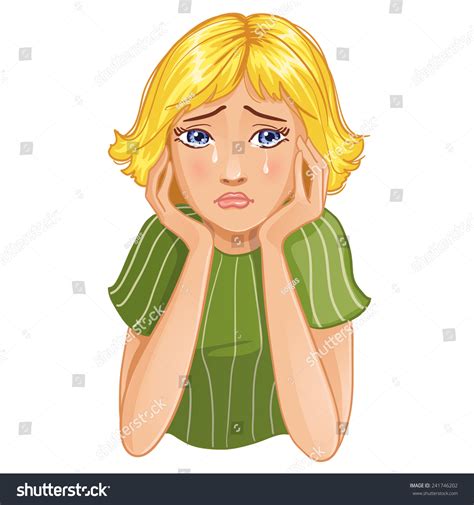 Sad Crying Cartoon Girl Vector Image 스톡 벡터로열티 프리 241746202 Shutterstock