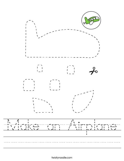 Make an Airplane Worksheet - Twisty Noodle