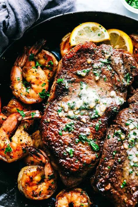 Cook the perfect steak in a cast iron skillet, no bbq required. Skillet Garlic Butter Steak and Shrimp | The Recipe Critic