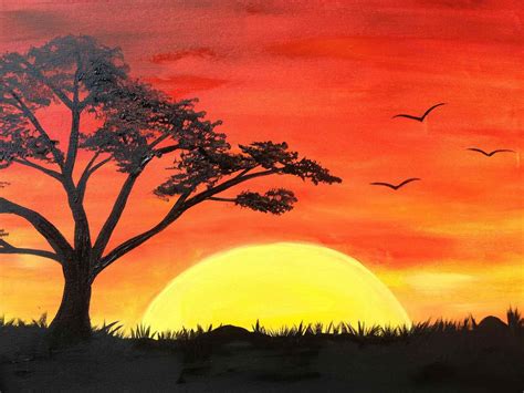 Pin By Jaszy Creations On Projects Sunset Painting Easy Landscape