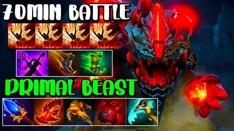 Minute Battle Midlane Primal Beast Intense Team Fight Dota Gameplay Youtube