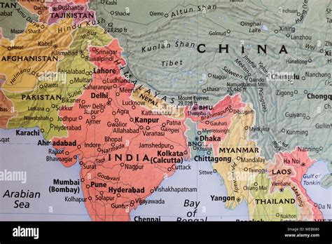 Map Of China And India High Resolution Stock Photography And Images Alamy